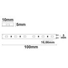 LED AQUA827 flexibilis szalag, 24V, 4,8W, IP68, meleg fehér, 60 LED/m