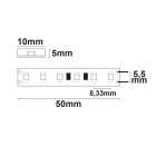 LED AQUA827 flexibilis szalag, 24V, 10W, IP68, meleg fehér, 120 LED/m
