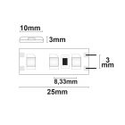 LED SIL830 flexibilis szalag, 12V, 9,6W, IP66, meleg fehér, 120 LED/m
