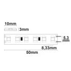 LED SIL830 flexibilis szalag, 24V, 9,6W, IP66, meleg fehér, 120 LED/m