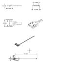 Klipsz kábelcsatlakozó (max. 5A) C1-212 2 pólusú IP20 flexszalagokhoz, széles 12mm, osztásköz>12mm