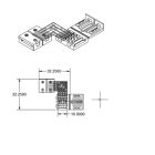 Klipsz sarok összeköto (max. 5A) C1-410 4 pólusú IP20 flexszalagokhoz, széles 10mm, osztásköz>12mm