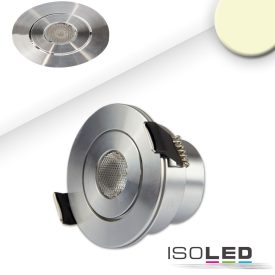   LED süllyesztett szpotlámpa, 3W, 45°, kerek, szálcsiszolt alumínium, meleg fehér