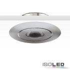LED süllyesztett szpotlámpa, 3W, 45°, kerek, szálcsiszolt alumínium, meleg fehér