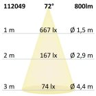 LED süllyesztett szpotlámpa, fehér, 8W, 72°, meleg fehér, dimmelheto
