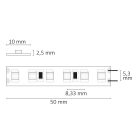 LED SIL825 flexibilis szalag, 24V, 9,6W, IP20, meleg fehér, 120 LED/m