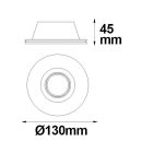 LED LED gipsz süllyesztett szpotlámpa GU5.3, kerek, fehér