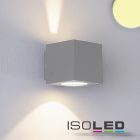 LED fali lámpa, Up&Down, 2x3W CREE, IP54, ezüst, meleg fehér