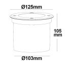 LED padlóba süllyesztett lámpa, kerek, rozsdamentes acél,  IP67, 7 W COB, 90°, meleg fehér