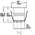 LED süllyesztett spotlámpa, rozsdamentes acél, 2 W, 60°, IP67, 12 V AC/DC, meleg fehér