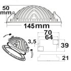 LED mélysugárzó LUNA, 15W, indirekt fény, fehér, semleges fehér