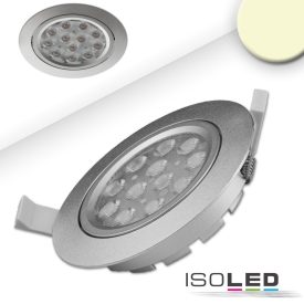   LED süllyesztett szpotlámpák, ezüst, 15 W, 72°, kerek, meleg fehér, dimmelheto