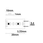 LED CRI930 Linear10 flexibilis szalag, 24V, 22W, IP20, meleg fehér, 300 LED/m