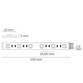   LED SIL RGB+WWW flexibilis szalag, 24V, 19W, IP20, 4in1 chip, 60 LED/m