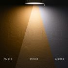 LED mélysugárzó, 8 W, ultra lapos, ColorSwitch 2600|3100|4000K, dimmelheto