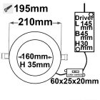 LED mélysugárzó, 24 W, ultra lapos, ColorSwitch 2600K|3100|4000K, dimmelheto