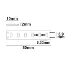 LED CRI927 CC flexibilis szalag, 24V, 12W, IP20, melegfehér, 15m tekercs, 120 LED/m