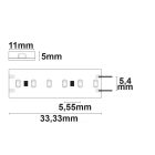 LED CRI927 Linear11 flexibilis szalag, 24V, 6W, IP54, meleg fehér, 180 LED/m