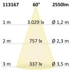 LED mélysugárzó, 30 W, 60°, CRI95, UGR<19, semleges fehér
