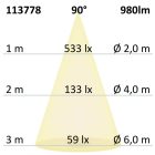 LED mélysugárzó Prism vakításcsökkentett 10W, IP54, meleg fehér, dimmelheto