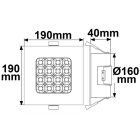 LED mélysugárzó Prism vakításcsökkento 18W, IP54, meleg fehér, dimmelheto