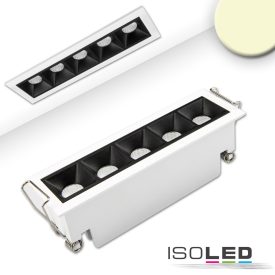   LED süllyesztett lámpatest vetítolencsés vonal, fehér/fekete, dimmelheto, 10 W, meleg fehér