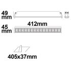 LED süllyesztett lámpatest vetítolencsés vonal, fehér/fekete, dimmelheto, 30 W, meleg fehér