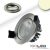 LED  süllyesztett szpotlámpa, ezüst, 8W, 60°, kerek, meleg fehér, IP65, dimmelheto