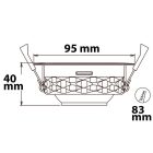 LED aszimmetrikus süllyesztett szpotlámpa, fehér, 8W, 50°, IP44, kerek, meleg fehér, dimmelheto
