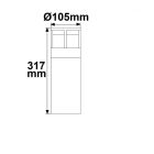 LED kerti lámpa, POLLER-5, 30 cm, 6 W, homok fekete, meleg fehér