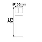 LED kerti lámpa, POLLER-5, 50 cm, 6 W, homok fekete, meleg fehér