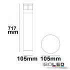 LED kerti lámpa, POLLER-5, 70 cm, 6 W, homok fekete, meleg fehér