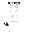 LED kerti lámpa, POLLER-6, 30 cm, 6 W, homok fekete, meleg fehér