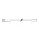 MiniAMP kiterjesztés Male-Female, 100cm, 2-pólusú, fehér, max. 3A.