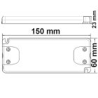 LED-es transzformátor MiniAMP 24V/DC, 0-50W, 120cm kábel lapos csatlakozóval, másodlagos 2 aljzat