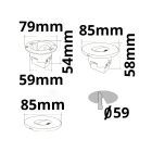 LED süllyesztett fali lámpa Sys-Wall68 230V,3W,IP44, ColorSwitch 3000K|4000K|6000K (burkolat nélkül)