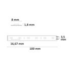 LED CRI919/940 MiniAMP flex. szalag, 24V, 10W, IP20, fehér színu, 500cm, kétoldalas kábel + maleAMP, 126 LED/m