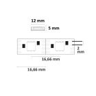 LED WS2815 Digitális SPI flexibilis szalag, 12V, 8W, IP68, RGB, 62 LED/m
