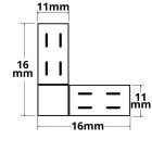 Érintkezo sarok összeköto univerzális (max. 5A) K2-28 2 pólusú IP20 flexszalagokhoz, 8mm szélesség