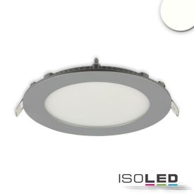   LED mélysugárzó, 9 W, ultra lapos, kerek, ezüst, semleges fehér, dimmelheto
