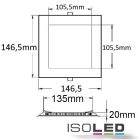 LED mélysugárzó, 9 W, ultra lapos, szögletes, ezüst, semleges fehér, dimmelheto