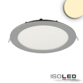   LED mélysugárzó, 18W, kerek, ultra lapos, ezüst, meleg fehér