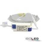 LED mélysugárzó, 18W, kerek, ultra lapos, ezüst, meleg fehér