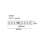 LED HEQ927 flexibilis szalag High Bright, 24V, 17W, IP20, meleg fehér, 160 LED/m