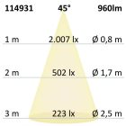LED süllyesztett lámpa Slim68 fekete, szögletes, 9W, semleges fehér, dimmelheto