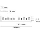 LED CRI923/950 flexibilis szalag, 24V, 10W|10W, IP68, fehér dinamikus, 240 LED/m