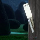 Fali lámpa rozsdamentes acél, IP44, PIR mozgásérzékelo, meleg fehér, E27 LED izzóval 9W