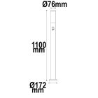 Poller lámpa 1100 rozsdamentes acél, IP44, PIR mozgásérzékelovel, meleg fehér, E27 LED izzóval 9W