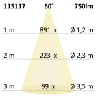 LED szpot fehér dinamikus GU10 8W, 24V DC, ezüst, 60°, 2700-5700K, CRI80