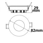 LED sülleyesztett szpotlámpa PC68 IP44, csiszolt, 5W, 38°, 3000K, SwitchDim